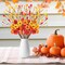 12Pcs Fall Flowers Decorations Artificial Floral Stems with Pumpkin Flower - Thanksgiving Decor Autumn Picks Arrangements for Home Vase Table Centerpieces